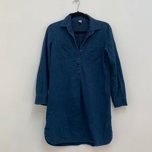 Old Navy long sleeve denim dress size small buttons in front half way down